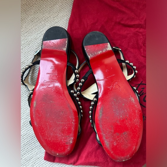 Christian Louboutin GALERIA Studded Ankle Strap Flat Sandals - Picture 3 of 6